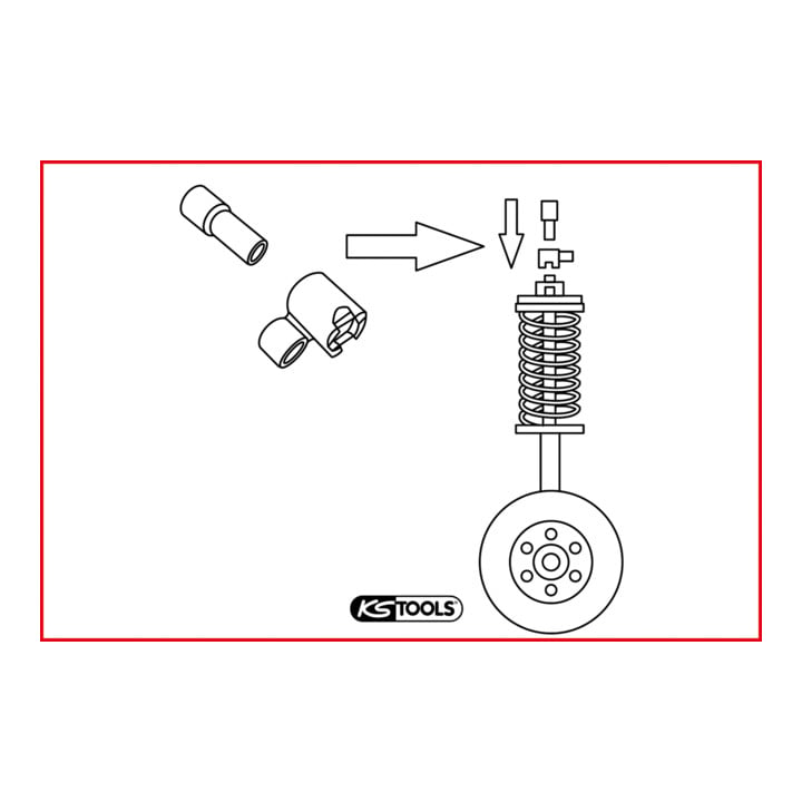 KS Tools Spezial Stoßdämpfer-Gegenhalter-Werkzeug-Satz für Volvo, 2-tlg.
