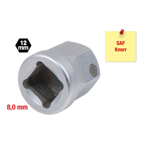 KS Tools Spezialeinsatz 4-kant mit Magnet, 8,0 mm, für SAF und Knorr Sättel