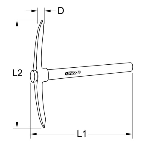 KS Tools Spitzhacke, 700g