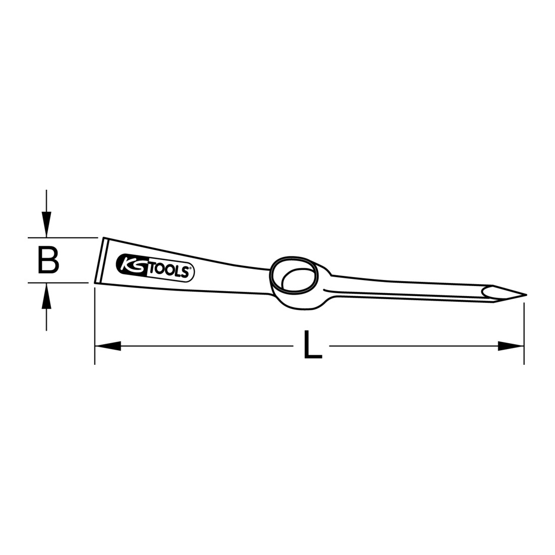 KS Tools Spitzhacke, konisch, 570mm