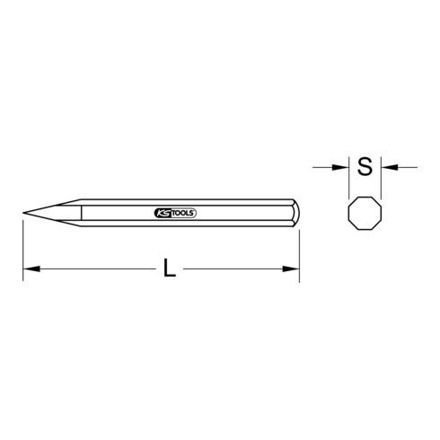 KS Tools Spitzmeißel, 8-kant