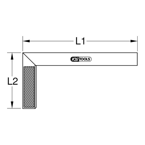 KS Tools Squadra da falegname con linguetta in alluminio, 250mm