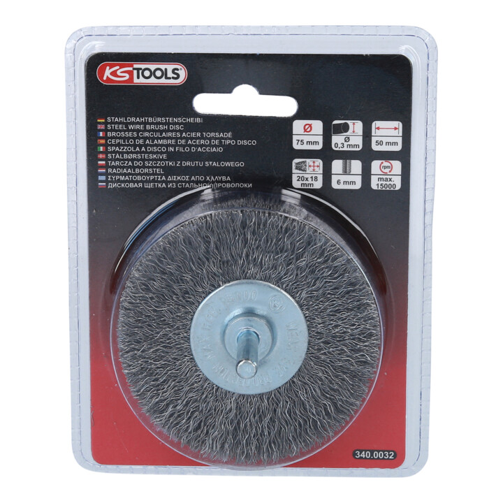 KS Tools staalborstel schijf 0.3mm, Ø 80mm