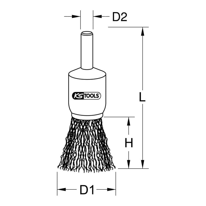 KS Tools staaldraadborstel 0.5mm, Ø 22mm