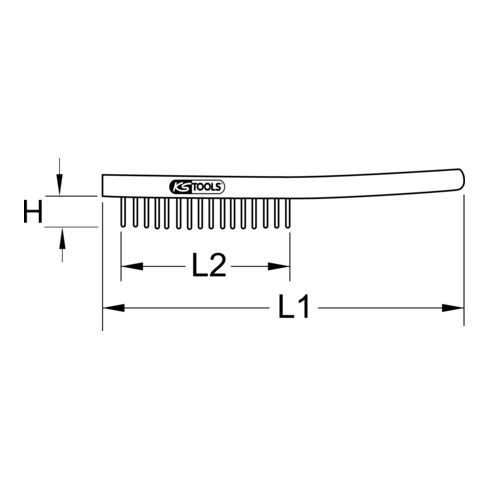 KS Tools Stahl-Handdrahtbürste 3-reihig, 290mm