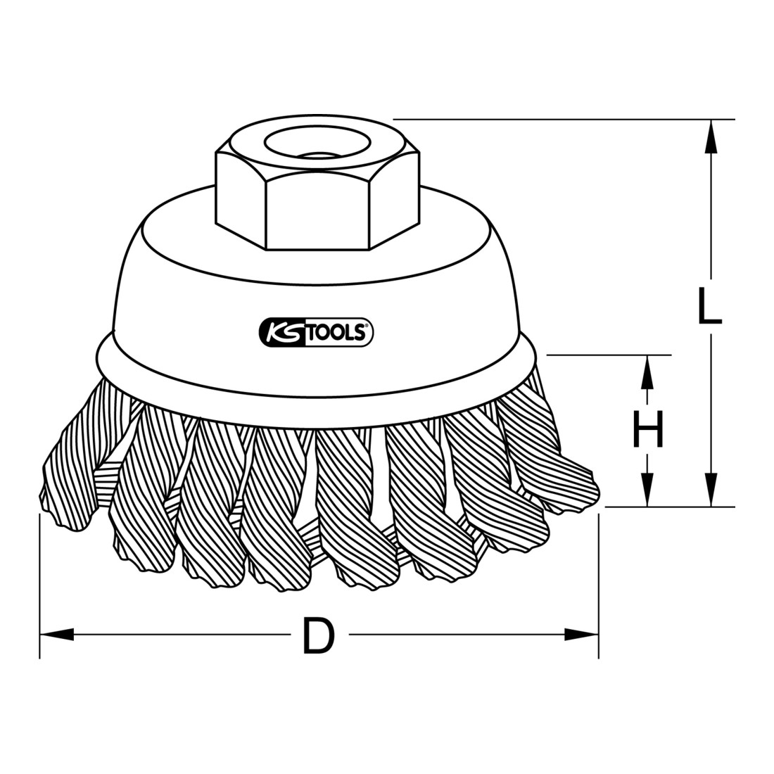 KS Tools Stahldrahttopfbürste 0,5mm, Ø 65mm