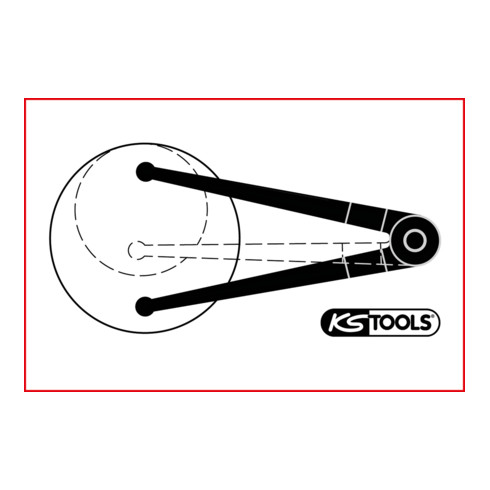 KS Tools Stirnlochschlüssel Ø 14 - 100 mm mit Zapfendurchmesser 5,0 mm