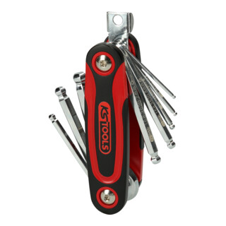 KS Tools Supporto pieghevole CHROMEplus per chiavi esagonali, a sfera, 8pz.