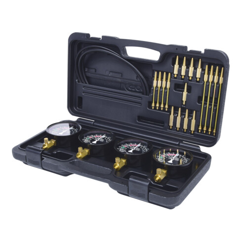 KS Tools Synchron-Vergaser-Testgerät mit 4 Synchronuhren, 28-teilig