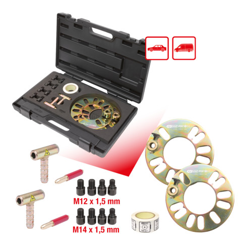 KS Tools Système d'ajustement du châssis de voiture, 15 pièces