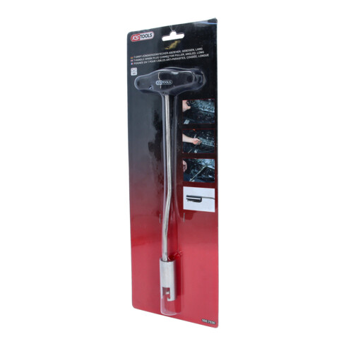 KS Tools T-greep bougietrekker, gebogen, lang