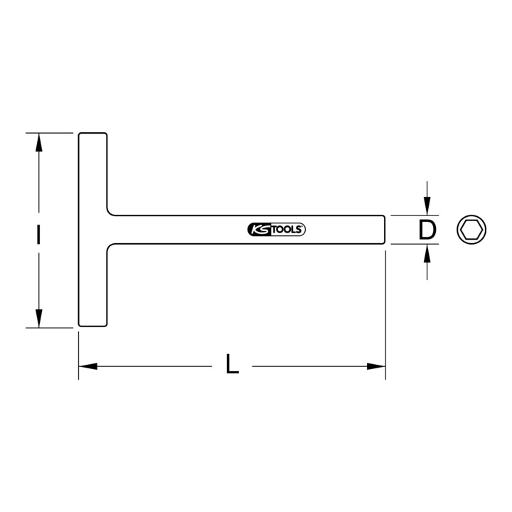 KS Tools T-Griff-Steckschlüssel mit Schutzisolierung, 8mm