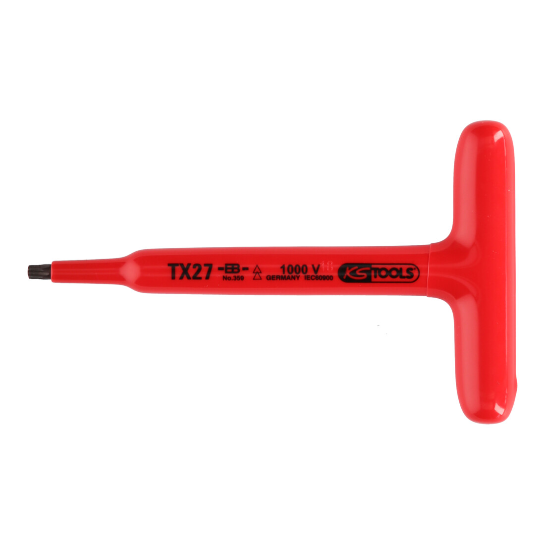 KS Tools T-Griff-TX-Stiftschlüssel mit Schutzisolierung, T27, 160 mm
