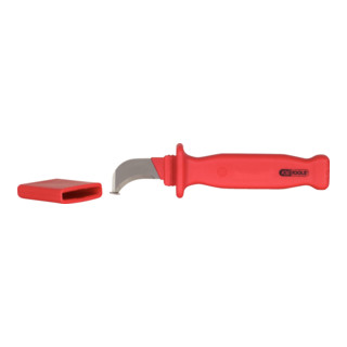 KS Tools Tagliacavi isolato lama a uncino e manico sicurezza in plastica, 200mm