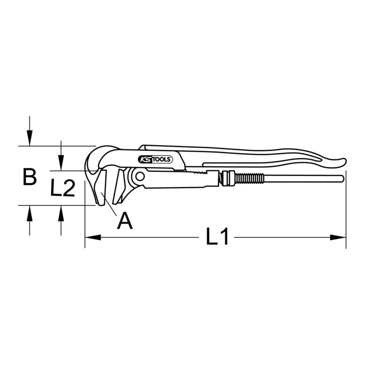 KS Tools tang, schuin, 1"