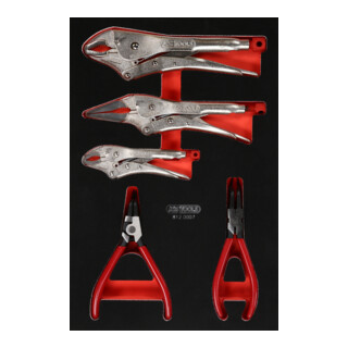 KS Tools tangen set in schuimrubberen inleg, 7 st.