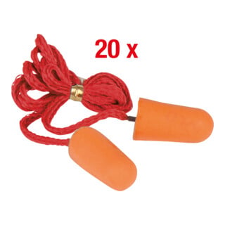KS Tools Tappi orecchie in PU, con cavo, 20 paia