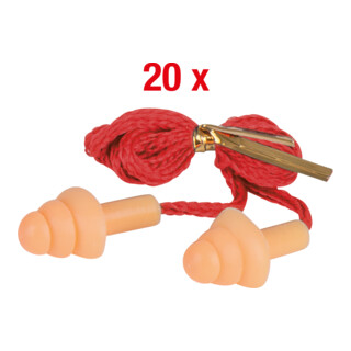 KS Tools Tappi orecchie PU, con cavo e testa a fungo, 20 paia