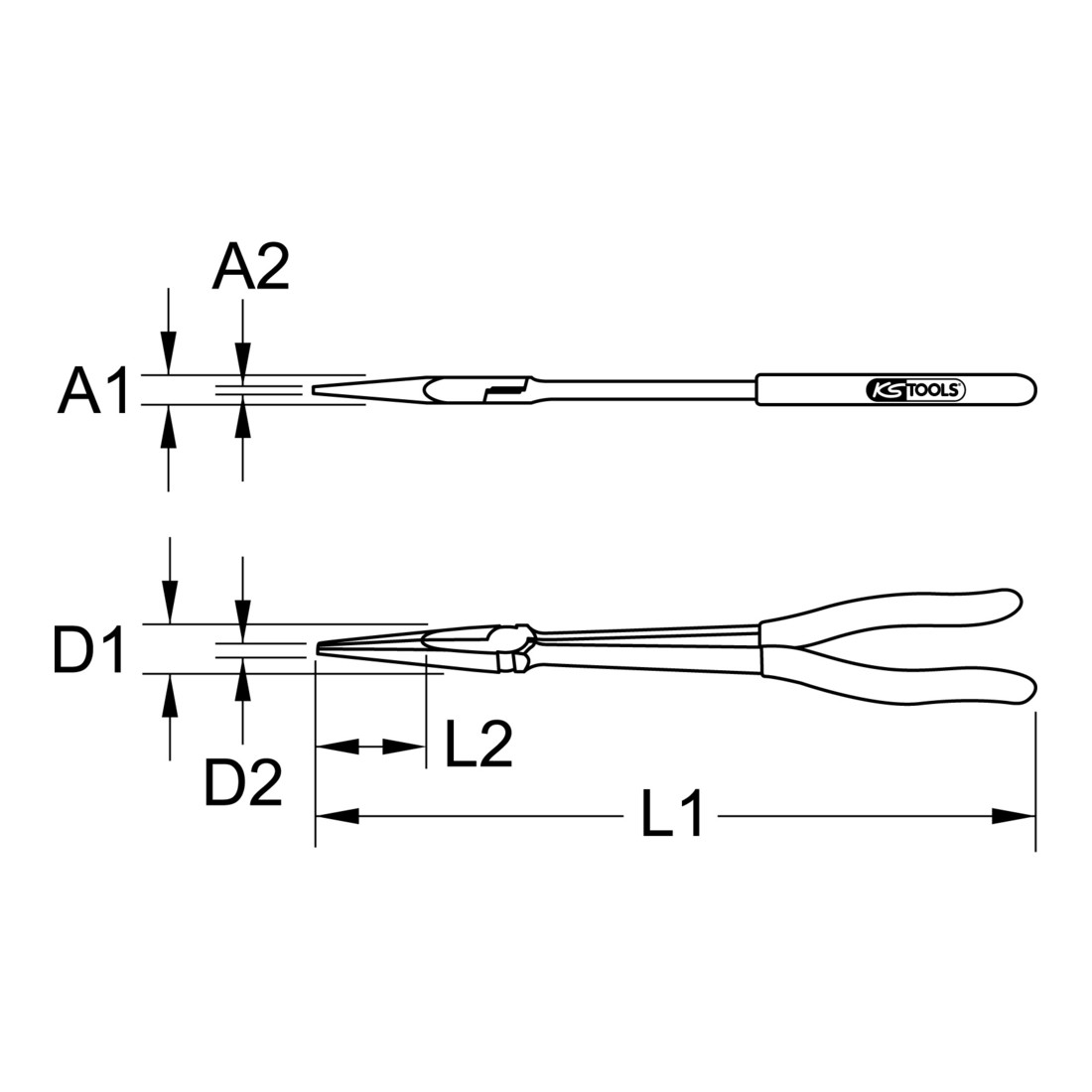 KS Tools Telefonzange, XL, 270mm