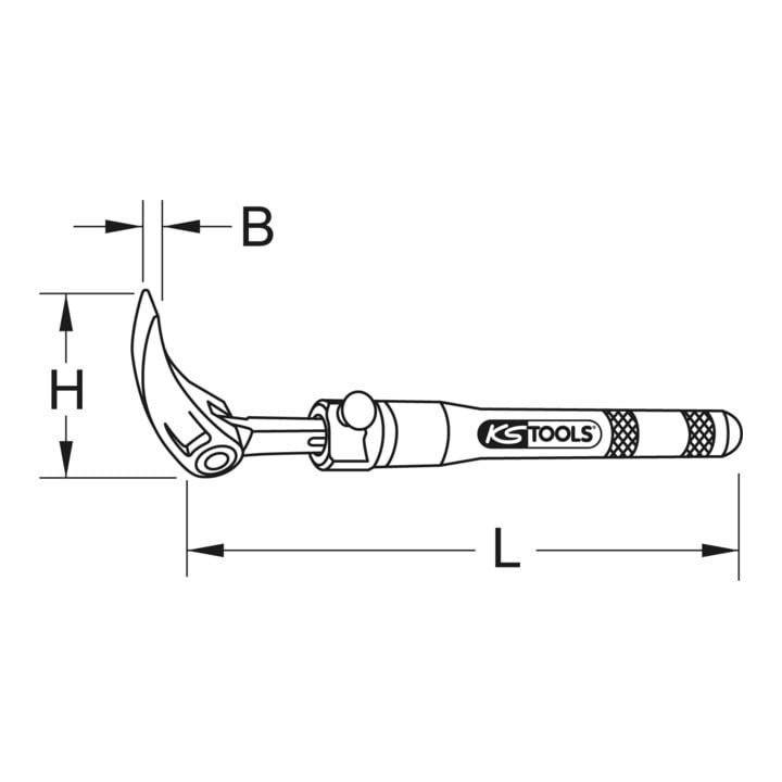 KS Tools telescopisch knikarm-hefijzer, 325-460 mm