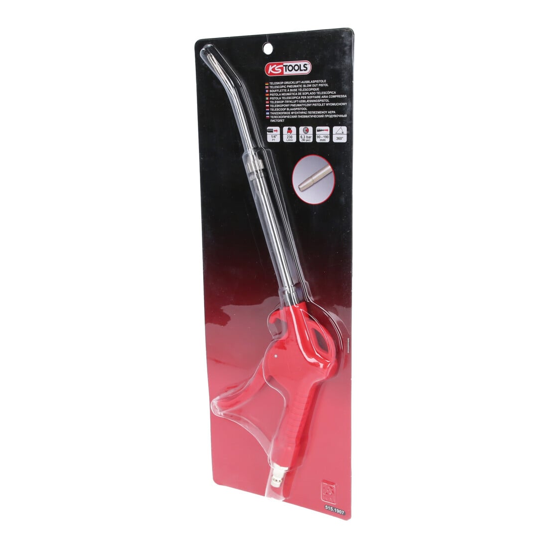 KS Tools telescopisch perslucht blaaspistool 90-190mm