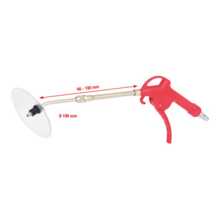 KS Tools telescopisch perslucht uitblaaspistool 90-190mm met beschermkap