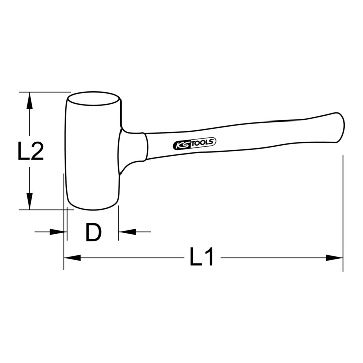 KS Tools terugslagvrije hamer met zacht slagvlak, 560g