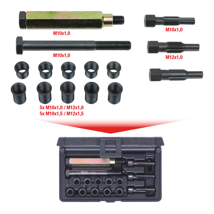 KS Tools THREADfix Reparatur-Satz M10x1 Glühkerzen,15-teilig