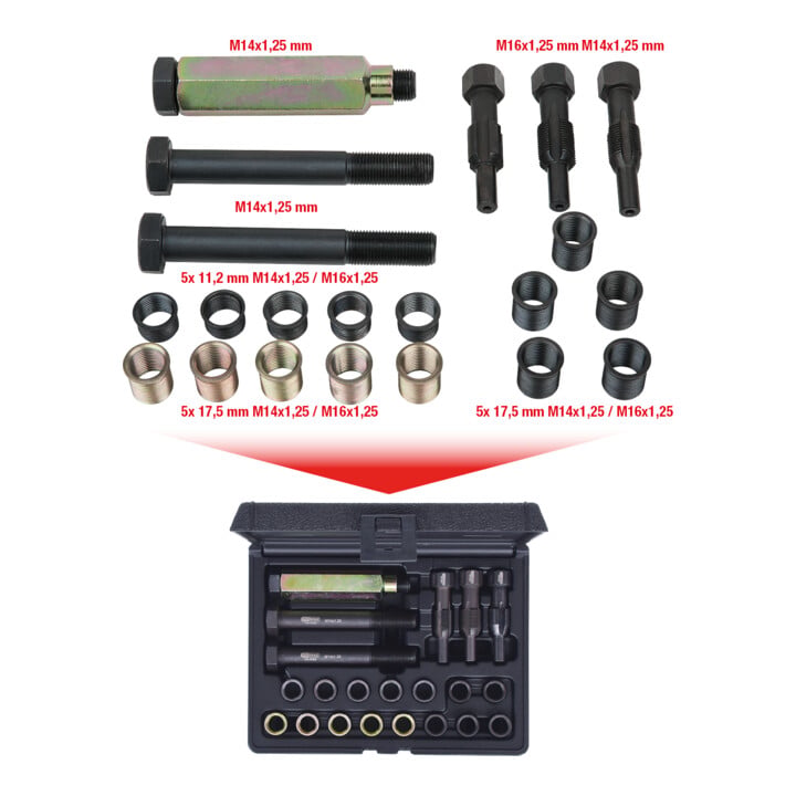 KS Tools THREADfix Reparatur-Satz M14x1,25 f.Zündkerzen,21-teilig