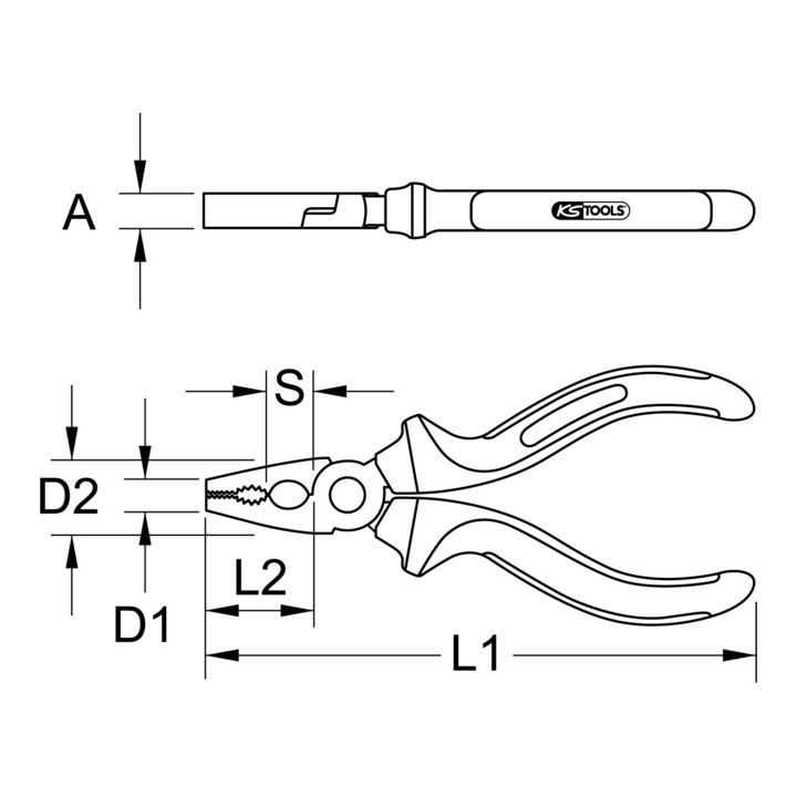 KS Tools TITANplus combinatietang, 160mm