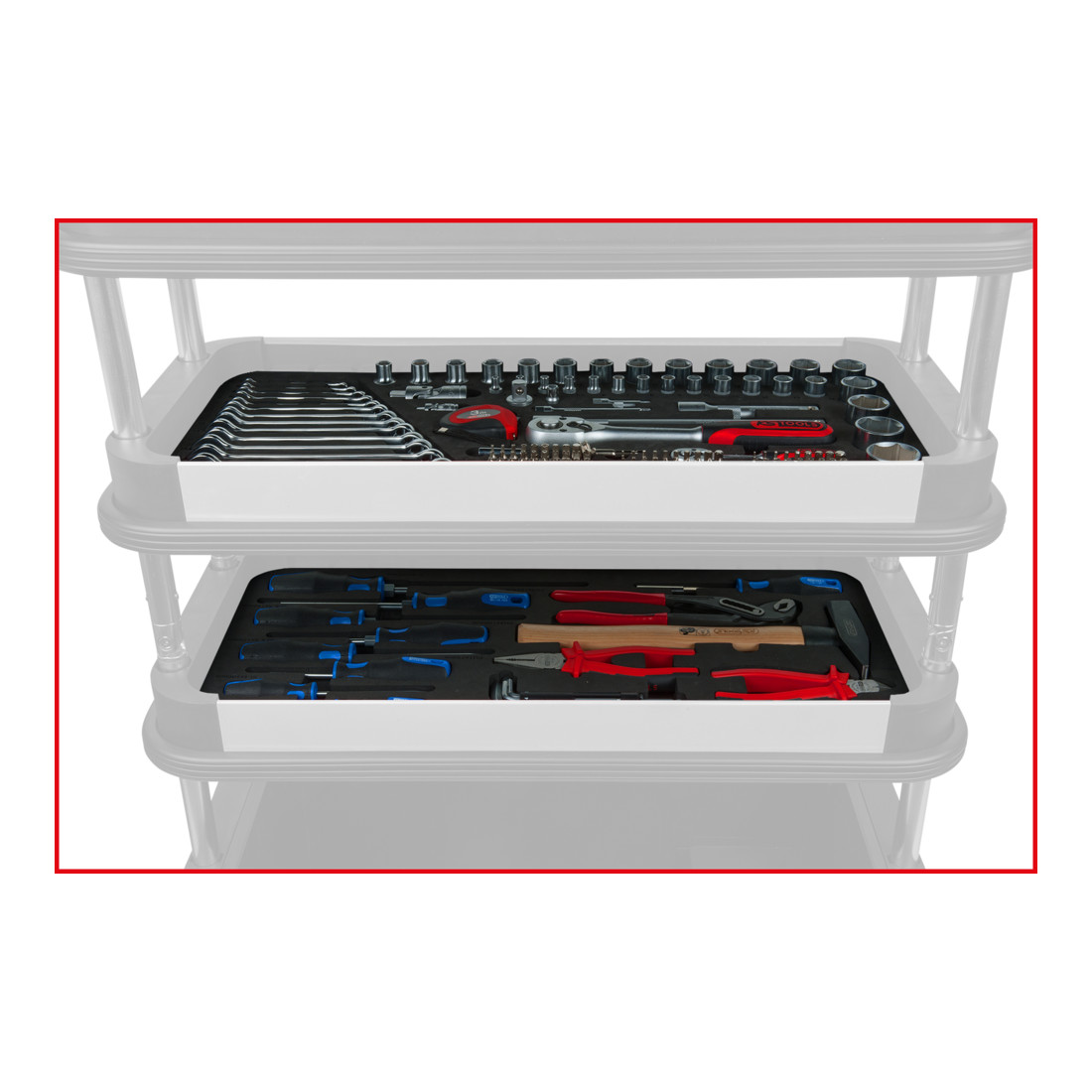 KS Tools TOOLBOX Jeu de clés à douille et de clés mixtes, 154 pcs