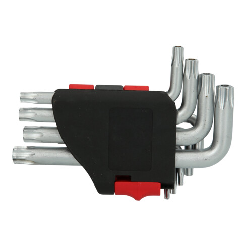 KS Tools TX-Winkelstiftschlüssel-Satz mit Bohrung, kurz, 9-tlg.TB10-TB50