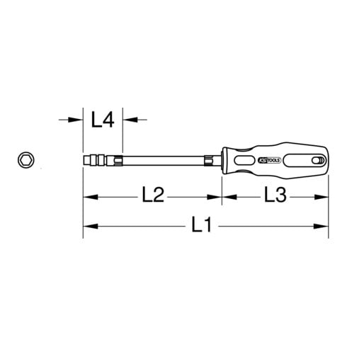 KS Tools Tournevis à embout flexible 1/4" ERGOTORQUEplus, 200mm