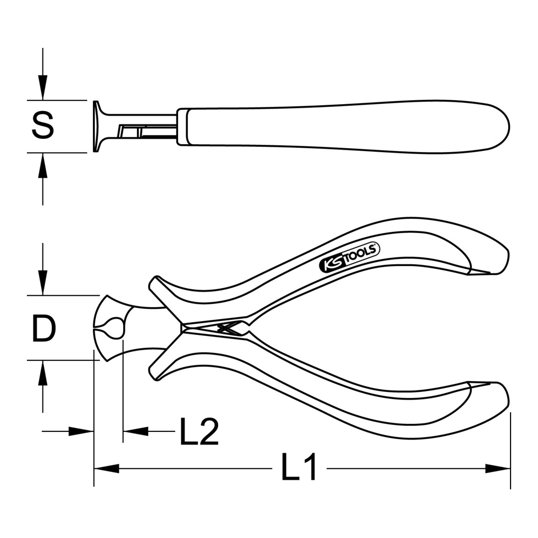 KS Tools Tronchese di precisione a tagliente frontale, 110mm
