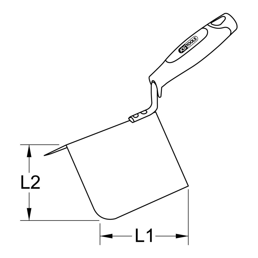 KS Tools Truelle d'angle extérieure en acier inoxydable, 125mm