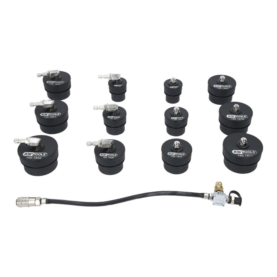KS Tools Turbolader-Bajonett-Ladeluft-System-Prüfkoffer-Satz, 13-tlg.