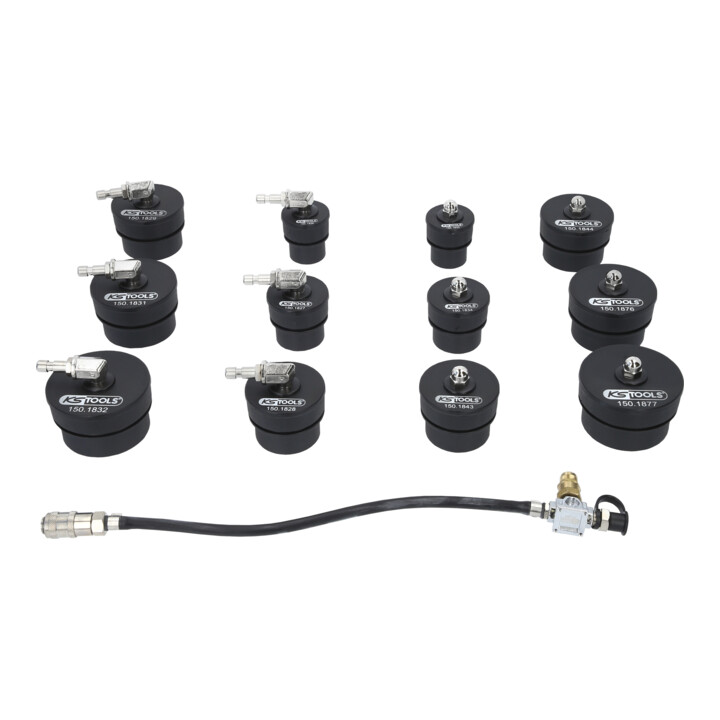 KS Tools Turbolader-Bajonett-Ladeluft-System-Prüfkoffer-Satz, 13-tlg.