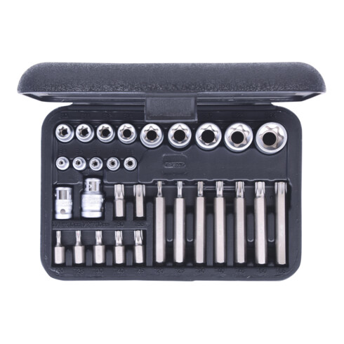 KS Tools TX dopsleutel en bitset, 30 stuks bits met gat