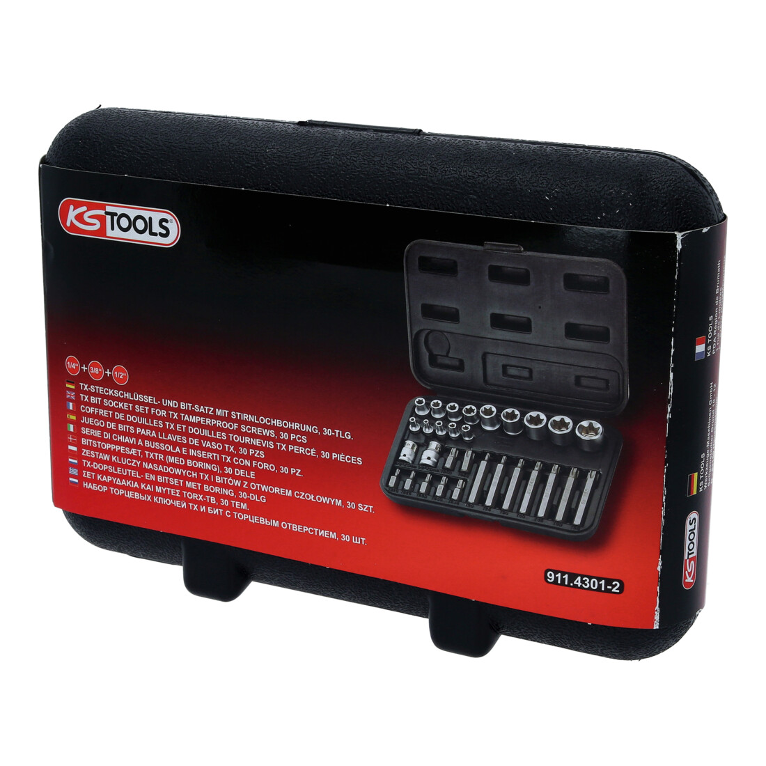 KS Tools TX dopsleutel en bitset, 30 stuks bits met gat