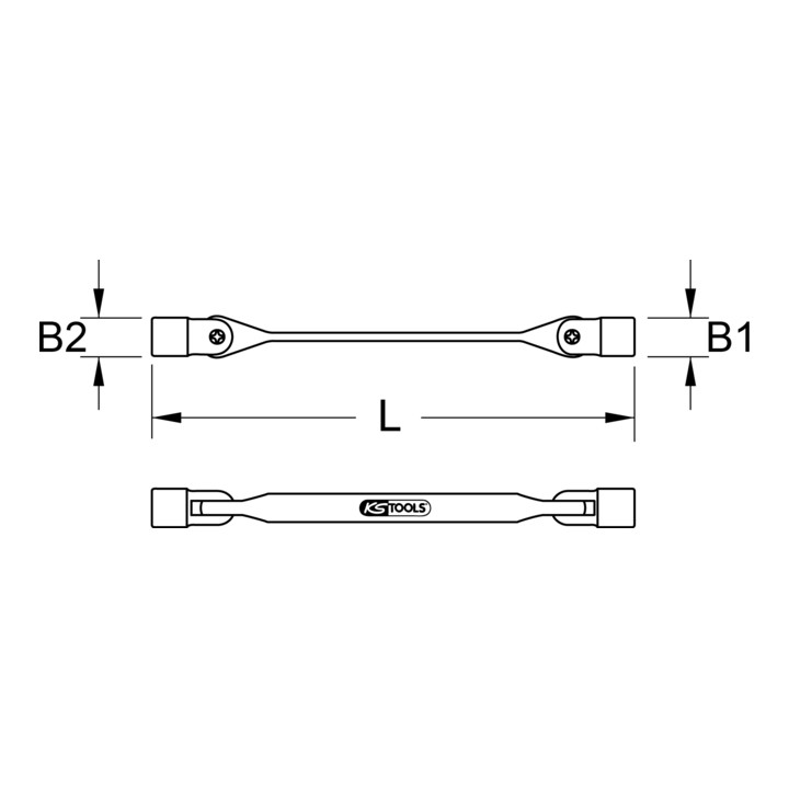 KS Tools TX-E dubbelsleutel, E6xE8