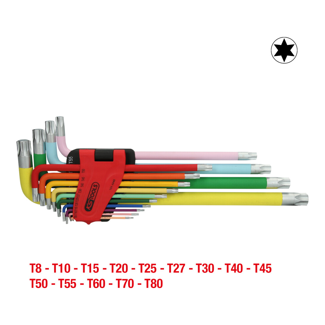 KS Tools TX haakse steeksleutelset, extra lang, 14-delig.