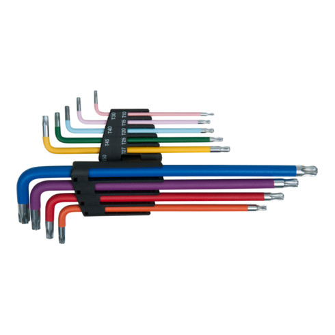 KS Tools TX-Kugelkopf-Winkelstiftschlüssel-Satz,lang, 9-teilig