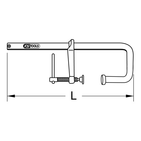 KS Tools U-schroefklem met knevel, 300x140mm,