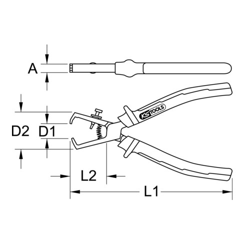 KS Tools ULTIMATEplus draadstripper, 180mm