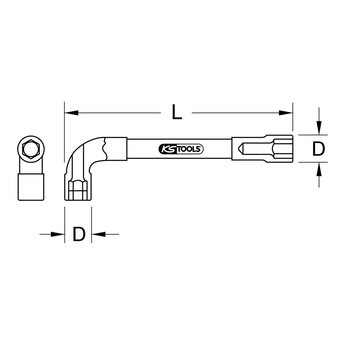 KS Tools ULTIMATEplus dubbele dopsleutel met gat