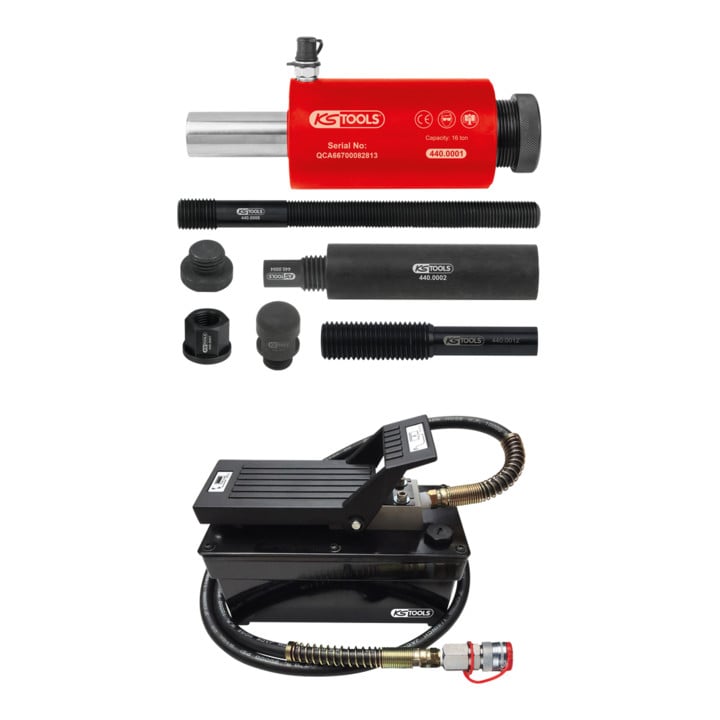 KS Tools Unité hydraulique 16 t avec pompe pneumatique/hydraulique, 13 pcs.