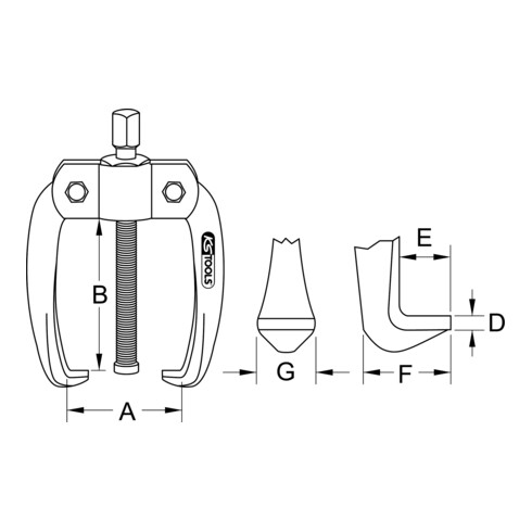 KS Tools Universal-Abzieher 2-armig, 10-50mm, 8,5mm