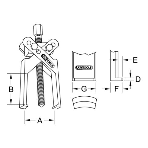 KS Tools Universal-Abzieher 2-armig, 6-100mm