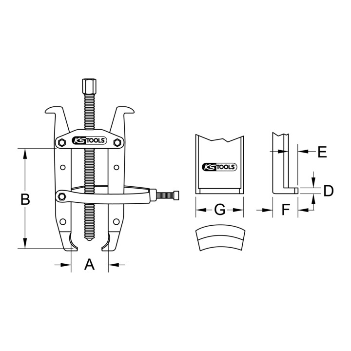 KS Tools Universal-Abzieher 2-armig mit Spannbügel, 150x270mm