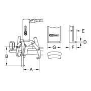 KS Tools Universal-Abzieher 3-armig, Spanntiefe 250 mm-3